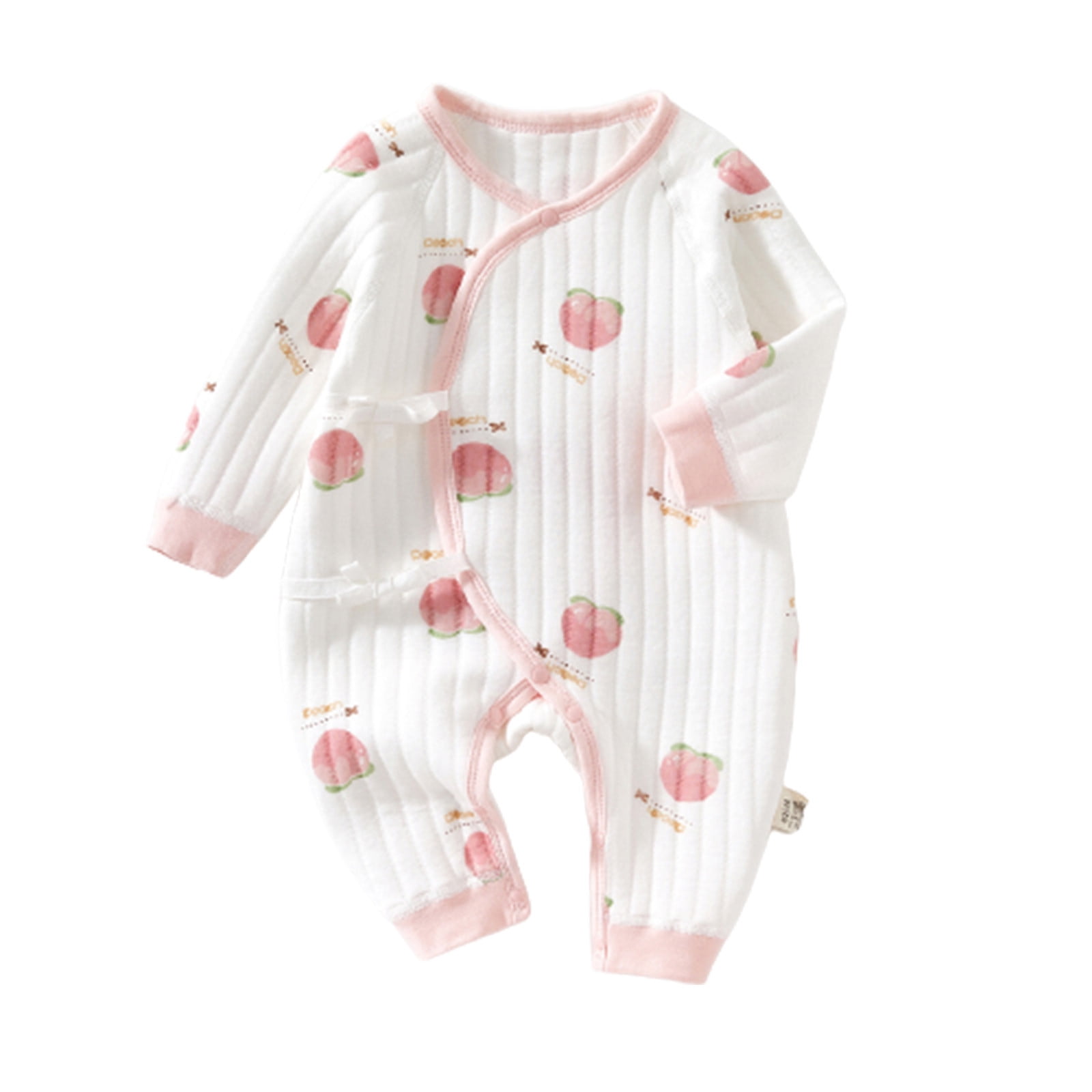 MCHIVER Cherry Blossom Baby Bodysuit - 100% Cotton Short Sleeve Onesie For Newborns 0-24 Months, Boy & Girl