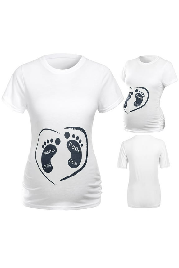 Yievot Woman Plus Size Maternity Tee Shirts Clothes Short Sleeve Side Ruched Pregnant Tops Crew Neck Trendy Clothes Tops for Women S-3Xl Maternity 2025 Summer Tops Clothes