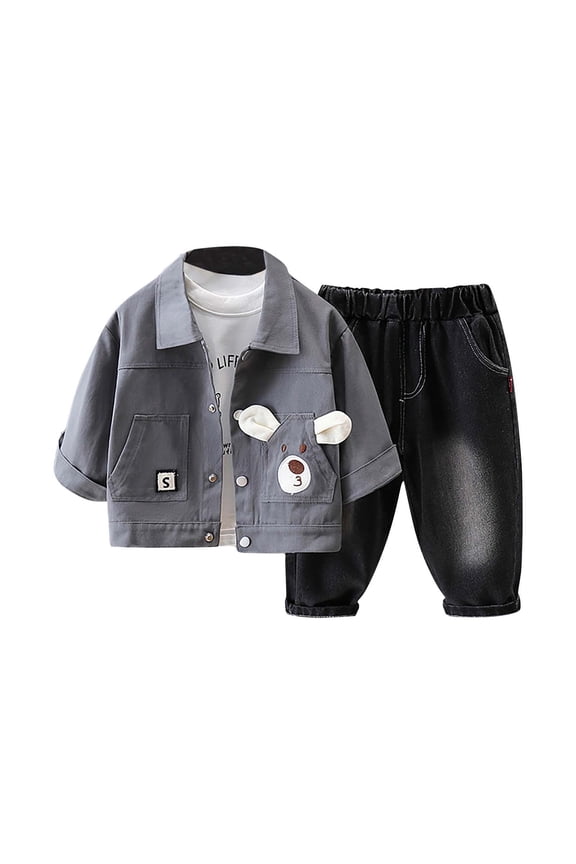 Winter 2024! TAGOLD Kids Winter Outfit Sets,Small And Medium-sized Boy Baby Long-sleeved Clothes Handsome Casual Style Three-piece Suit