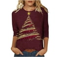 thumbnail image 1 of Winter 2025! TAGOLD Plus Size Tops for Womens,Womens 3/4 Sleeve Blouses,Women's Fashion Tees Casual Crewneck 3/4 Sleeve Loose T Shirt Ladies Tops Blouses Shirts, 1 of 5