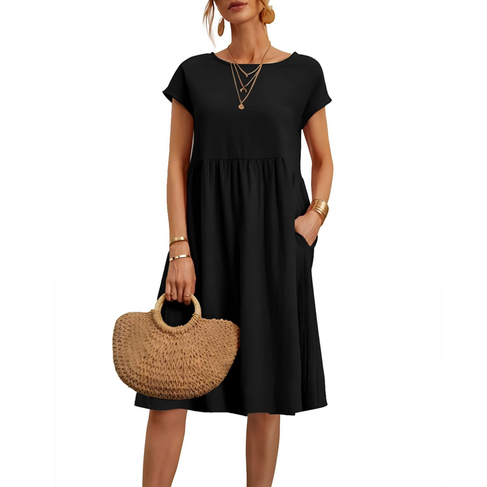 knee length dresses for ladies Marni Midi Dress (Black Gauze)  Ten Tomorrow