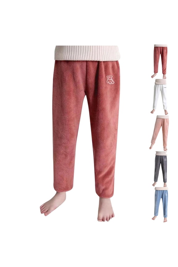 Summer AKAFMK Toddler Girls Pants,Children's Thick Coral Fleece Thick Teddy Pants for Home Warmth Thick Children's Pants