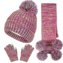 Mrzhqd Kids Winter Hat Gloves Scarf Set Girls Boys Toddler
