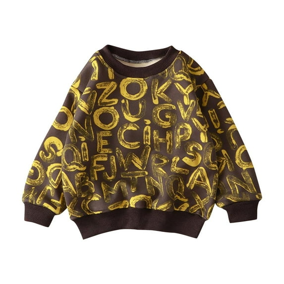 AKAFMK Sweatshirt for Girls,3-16 Years Boy's and Girl's Fashion Plus Velvet Thick Warm T-shirt Sweatshirt Long Sleeved Round Neck Top