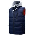 thumbnail image 1 of Winter Aofany Fall Winter Down Vest For Men Fashion Solid Color Hooded Windproof Coat Down Cotton Waistcoat Warm Vest Outerwear With Zipper Pockets, 1 of 9