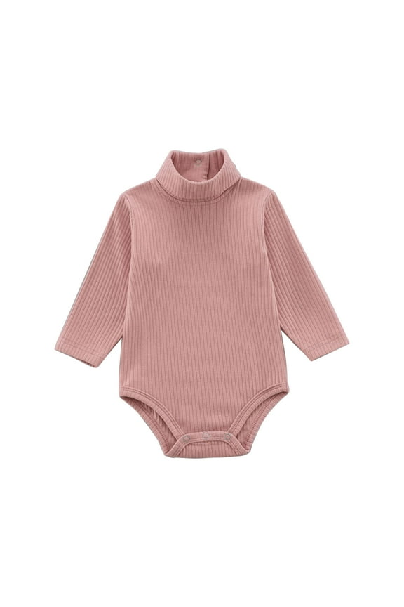 Baby Bodysuits Girl Rompers Boy Jumpsuits Toddler Jumper Body Long Sleeve High Collar Sleeper 6M 9M 12M 18M Fall Winter Spring