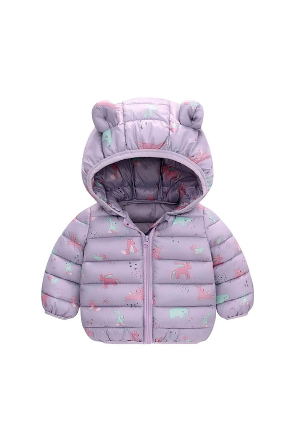 Dezsed Toddler Coat Kids Baby Boys Girls Winter Jackets Fashion Cute Cartoon Dinosaur Windproof Padded Clothes Jacket with Hooded Outwear 12Months-5Years