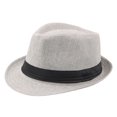 thumbnail image 1 of EINCcm Panama Fedora Hat, Sun Hats Panama Fedora Hat for Women Man, Vintage Wide Brim Summer Casual Linen Hat Solid Color Foldable for Outdoor Travel Vacation Beach Fishing, 1 of 3