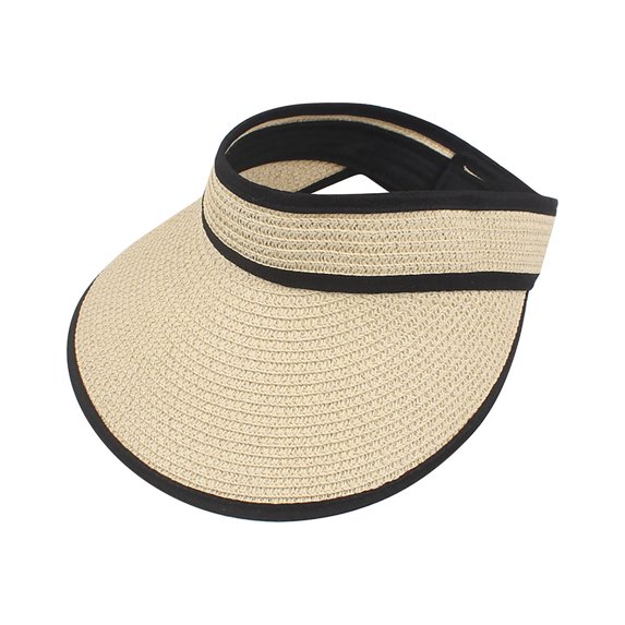 EINCcm Sun Hats Beach Hat for Women, Summer Casual Wide Brim Knitting Straw UV Hat Elastic Foldable Solid Color Hollow Top for Outdoor Travel Vacation Beach Fishing Hiking