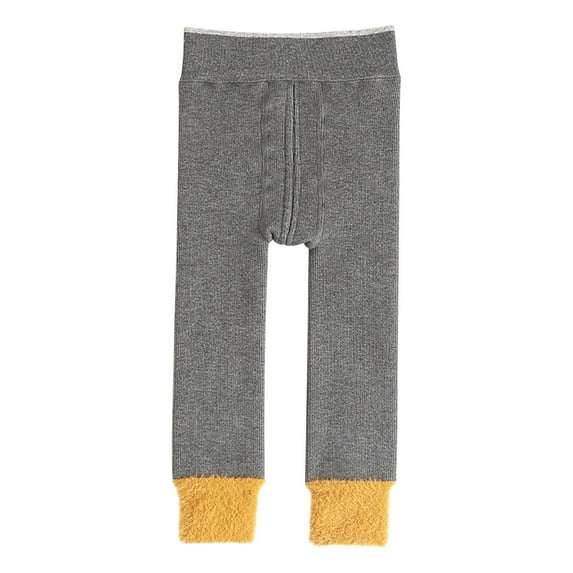 Edvintorg 0-4Years Toddler Girl Warm Leggings Soft Fleece Leggings for Girls Baby Girls Can Open The Crotch Velvet Thickened Winter Leggings Trousers