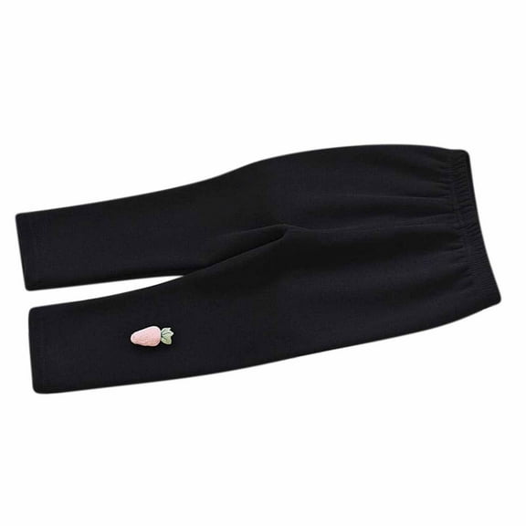 Edvintorg 1-7 Years Warm Leggings Kids Girl Baby Fungus Side Embroidery Cat Leggings Cropped Trousers Girls Winter Clothing Kids Leggings for Girls