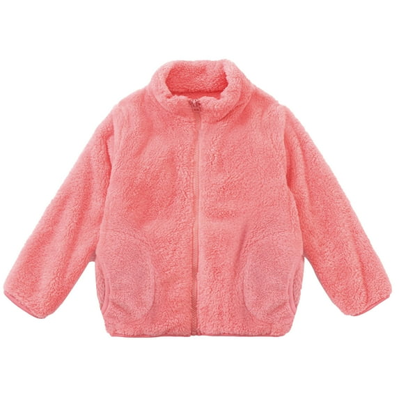 Winter Savings Clearance! Edvintorg 1-7Years Toddler Kids Baby Boys Girls Winter Coats Fashion Cute Solid Color Windproof Pocket Jackets Plus Keep Warm Coat Children Outerwear With Zipper