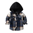 thumbnail image 1 of Edvintorg 2025 Kids Clothes Boys Flannel Shacket Shirts Jacket Long Sleeve Button Plaid Jackets with Hoodies Toddler Baby Boys Girls Fall Shirt Coat Children Outwear 3M-6Y, 1 of 3