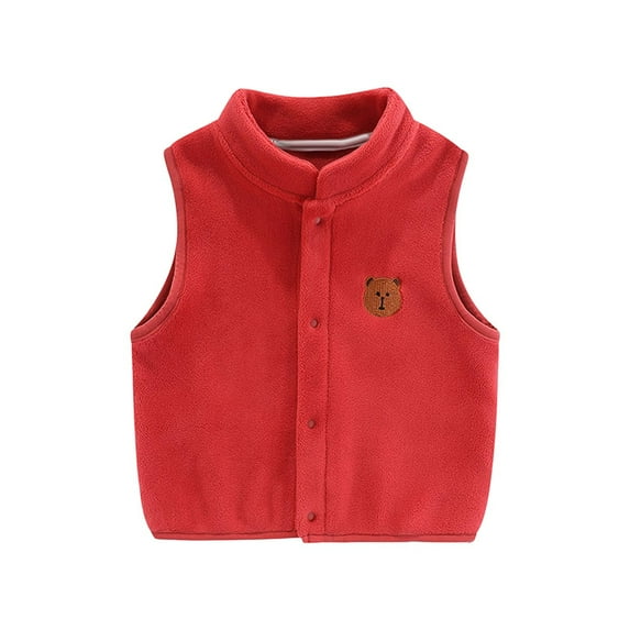 Winter Savings Clearance! Edvintorg 6M-5Y Toddler Baby Girls Sleeveless Vest Solid Color Plush Cute Waistcoat Winter Casual Keep Warm Singlet Coat Jacket For Kids Boys