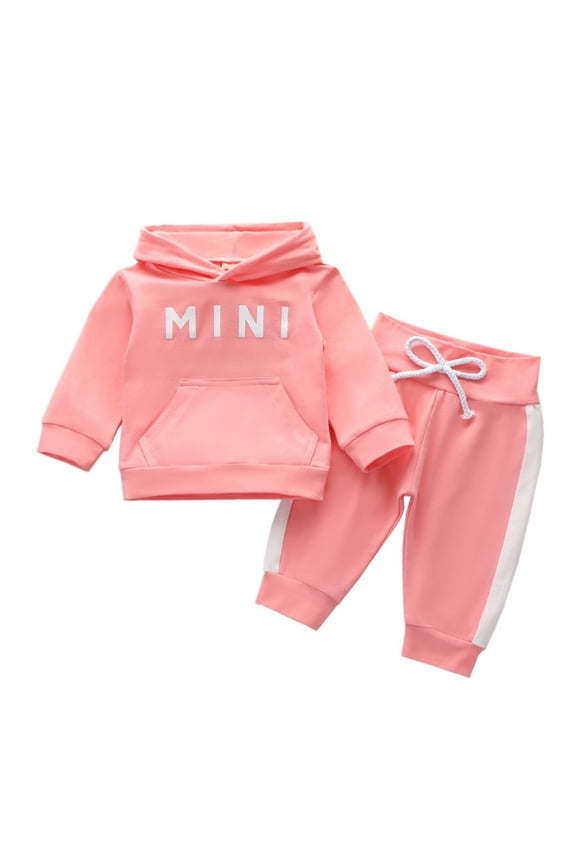 Autumn Winter Newborn Girls Clothes Letter Print Hoodies Sweatshirt and Sweatpants Outfit Suit Infant Girls Clothing Set 3-24Months