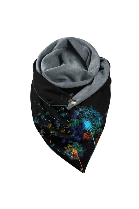Fashion Winter Women Print Button Soft Wrap Casual Warm Scarves Shawls E
