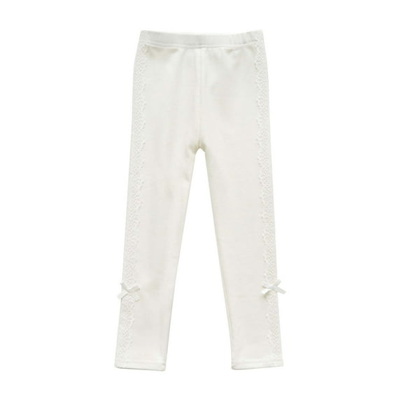 Winter Savings Clearance! Edvintorg Girls Winter Leggings Cute Side Lace Bow Leggings Cropped Trousers 3-12 Years Warm Leggings Kids Girl Children Teenage Clothes