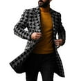 thumbnail image 1 of Edvintorg Winter Men's Printed Mid-Length Suit Collar Double-Breasted Blazer Jackets Windproof Coats Outerwear with Pockets Fashion Men's Overcoat Jacket, 1 of 4