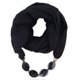 thumbnail image 1 of Edvintorg Women Cotton Linen Necklace Pendant Scarf Ethnic Style Soft Necklace Scarf Black, 1 of 2