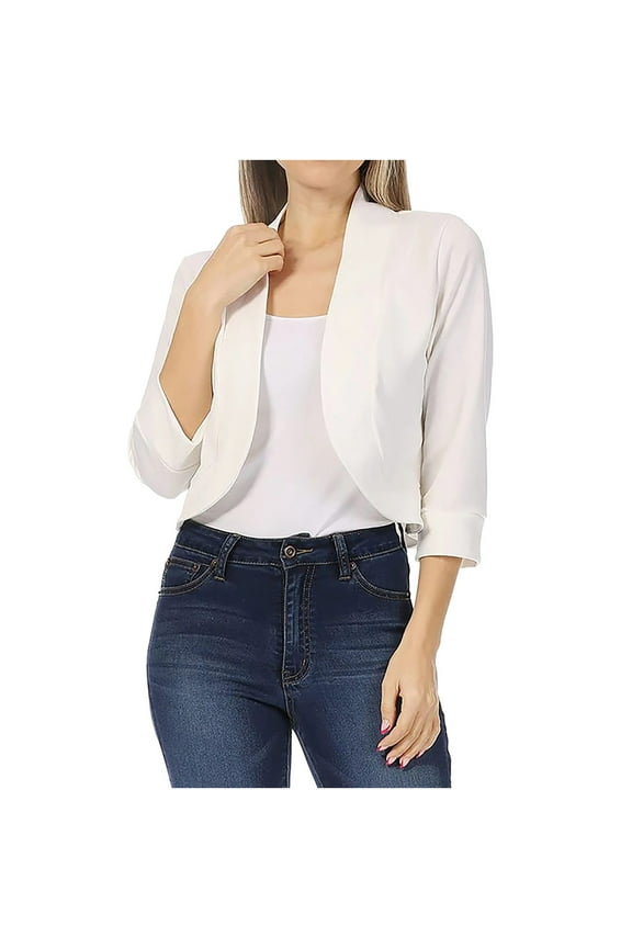 Blazers for Women Business Casual Women's Fashion Mid Sleeve Color Casual Jacket Business Small Suit Women Suit Jacket