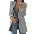 thumbnail image 1 of Lindreshi Blazers for Women Women Solid Long Sleeve Office Coat Cardigans Suit Long Tops, 1 of 5