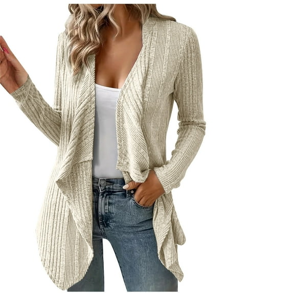 Lindreshi Cardigan Sweaters for Women Lightweight Fashion Women's Casual Long Sleeve Loose Solid Ladies Outing Cardigan Blouse