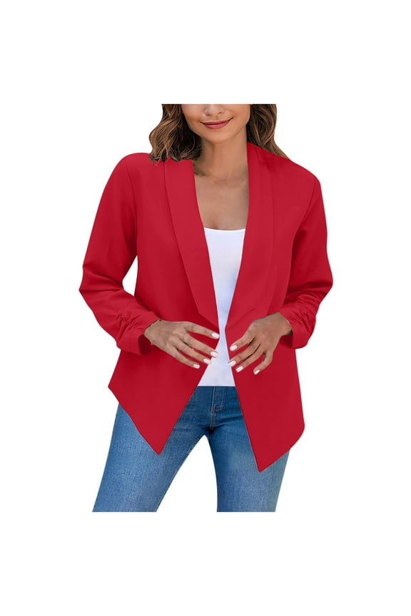 Cardigan Sweaters for Women Lightweight Women's Suit Open Front Cardigan Fitted Jacket Casual Office Cropped Solid Blazers Coat Tops
