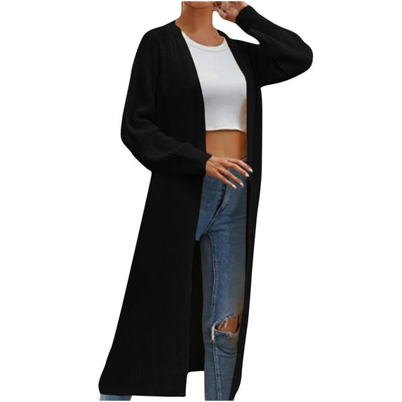 Lindreshi Cardigan Sweaters for Women Lightweight Fashion Women Solid Loose Long Sleeve Cardigan Coat Blouse