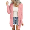thumbnail image 1 of Lindreshi Cardigans for Women Women's Color Long Sleeve Casual Tops Blouse with Pocket and Button Cardigan, 1 of 8