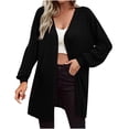 thumbnail image 1 of Lindreshi Cardigans for Women Plus Size Fashion Women Solid Loose Long Sleeve Cardigan Coat Blouse, 1 of 6
