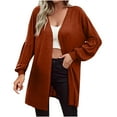 thumbnail image 1 of Lindreshi Cardigans for Women Plus Size Fashion Women Solid Loose Long Sleeve Cardigan Coat Blouse, 1 of 6