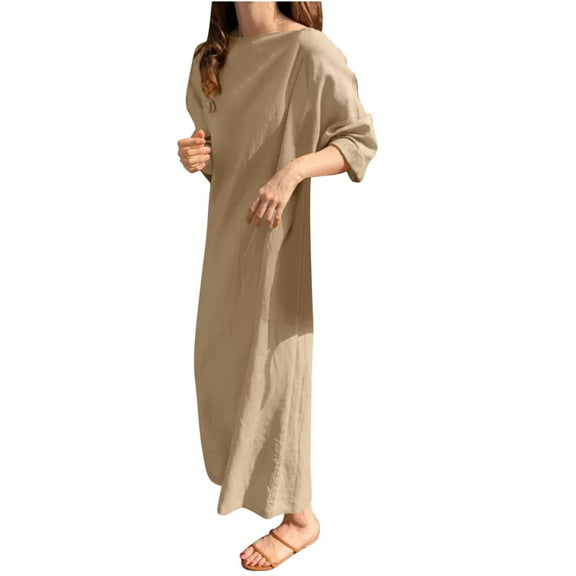 Lindreshi Fall Dresses for Women 2025 Homecoming Dresses Fashion Women 3/4 Sleeve Backless Lace Patchwork Evening Long Dress