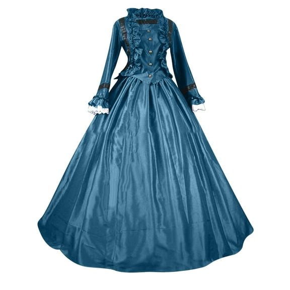 Lindreshi Fall Dresses for Women Homecoming Dresses Women Middle Ages Fashionable Temperament Gothic Retro Court Style Long Dress Long Sleeved Neck Dress