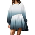 thumbnail image 1 of Lindreshi Fall Dresses for Teens with Long Sleeves Fashion Women Casual Loose Round Neck Long Sleeve Comfy Printing Dresses, 1 of 5