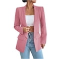 thumbnail image 1 of Winter Savings Clearance! Lindreshi Jackets for Women Casual Fall Clearance Fashion Women's Color Long Sleeve Slim Tops Blouse Suit Outwear, 1 of 9