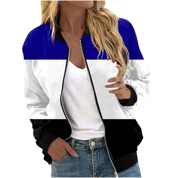Winter Savings Clearance! Lindreshi Jackets for Women Casual Fall Clearance Women's Casual Fashion Printed Pocket Zippered Coat