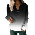 thumbnail image 1 of Lindreshi Long Sleeve Shirts for Women Women's Printed Zippered Round Neck Long Sleeved Top, 1 of 4