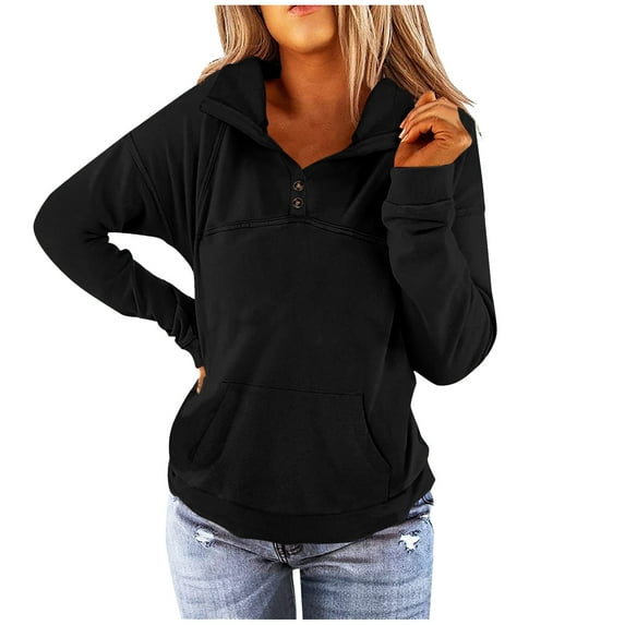 Winter Savings Clearance! Lindreshi Long Sleeve Shirts for Women Women Fall Winter Color V-Neck Long Sleeve Tops Pullover Blouse Sweatshirts