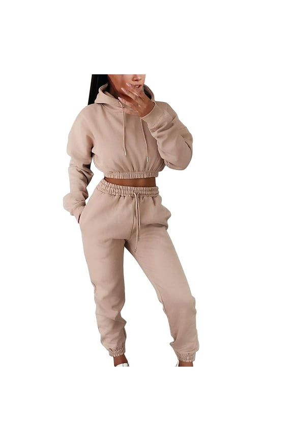 Loungewear Sets for Women 2 Piece Fall Women's Fall and Winter Casual Long Sleeved Sweater Trousers Two-Piece Suit