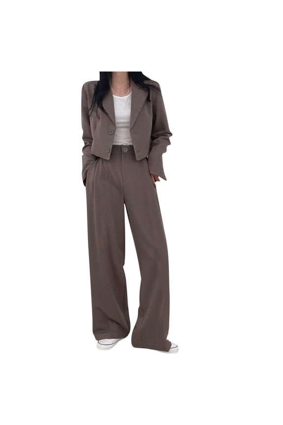 Loungewear Sets for Women 2 Piece Women's Fashion High-end Sense Temperament Commuting Suit Long Sleeved Lapel Set