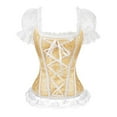 thumbnail image 1 of Winter Savings Clearance! Lindreshi Plus Size Short Sleeve Shirts for Women Corsets For Women Floral Overbust Corset Bustier Lingerie Top Gothic Shapewear Sexy Underwear, 1 of 6