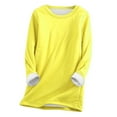 thumbnail image 1 of Winter Savings Clearance! Lindreshi Plus Size Tops Long Sleeve Clearance Women's Large Loose Raglan Top Thickened and Velvet Lamb Wool Warm Underlay, 1 of 2