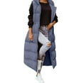 thumbnail image 1 of Winter Savings Clearance! Lindreshi Puffer Vest Women Plus Size Women's Outerwear Down Cotton Mid-length Padded Long Sleeve Hooded Stand Cotton-padded Collar Coats, 1 of 7