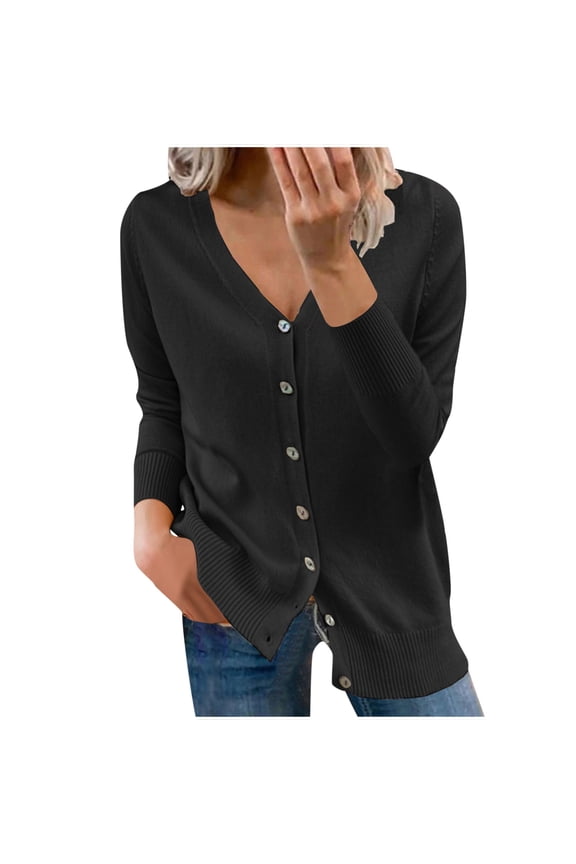 Shackets for Women Fall Fashion Women Buttons Long Sleeve Casual Solid Short Coat Cardigan Blouse