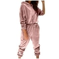 thumbnail image 1 of Winter Savings Clearance! Lindreshi Sweatsuits 2pcs Sets Womens Women's Casual Color Long-Sleeve Drawstring Hooded Tops Pants Sets Sports Suits, 1 of 9