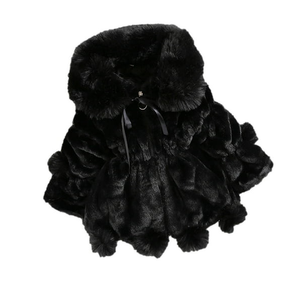 Lindreshi Toddler Girl Coats and Jackets Kids Baby Girls Winter Solid Faux Wool Sweater Jacket Plus Velvet Thickening Coat Cloak Jacket Thick Warm Outerwear Clothes