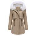 thumbnail image 1 of Winter Savings Clearance! Lindreshi Winter Jackets Women Clearance Womens Warm Long Coat Hoodies Collar Jacket Slim Winter Parkas Outwear, 1 of 3