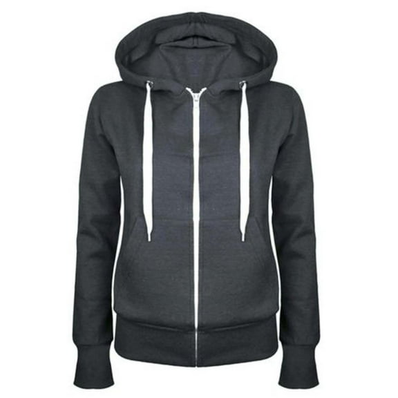 Lindreshi Zip up Hoodies for Women Women Long Sleeve Casual Hooded Slim Zipper Fleece Sweater Coat