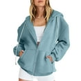 thumbnail image 1 of Winter Savings Clearance! Lindreshi Zip up Hoodies for Women Women's Fashion Casual Color Zip Hood Long Sleeve Pocket Jacket Blouse, 1 of 8
