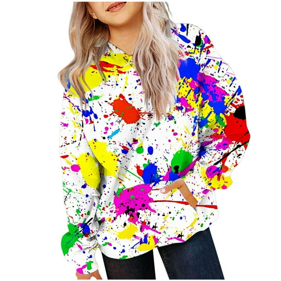 Nskgu Girls Hoodies Cute Hoodies for Girls Oversized Long Sleeve Gradient Drawstring Hooded Sweatshirt Teen Girls Pullover Tops